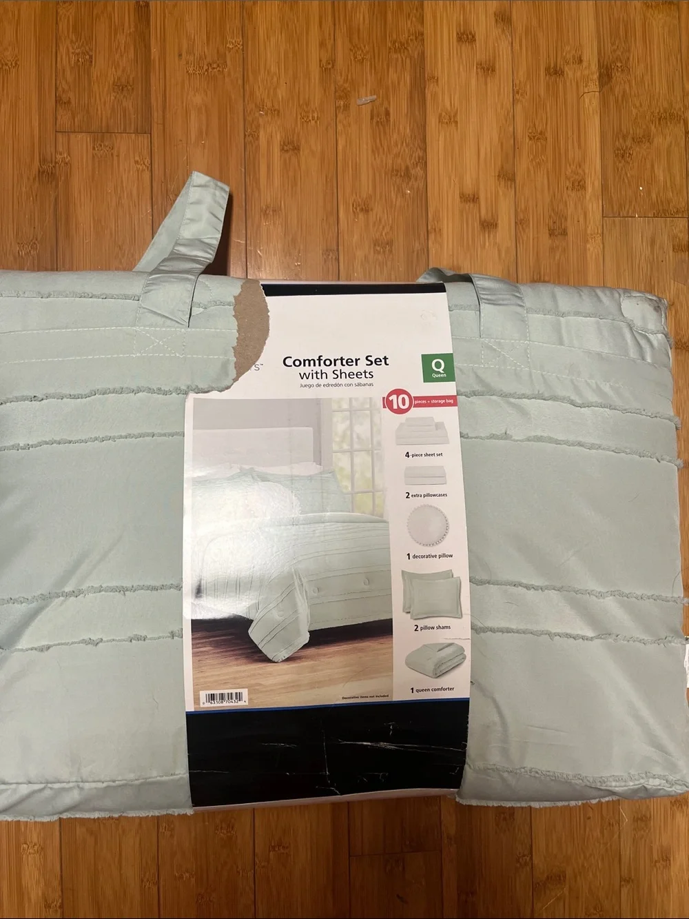 10 pieces!!Comforter Set with Sheets - Light Mint
